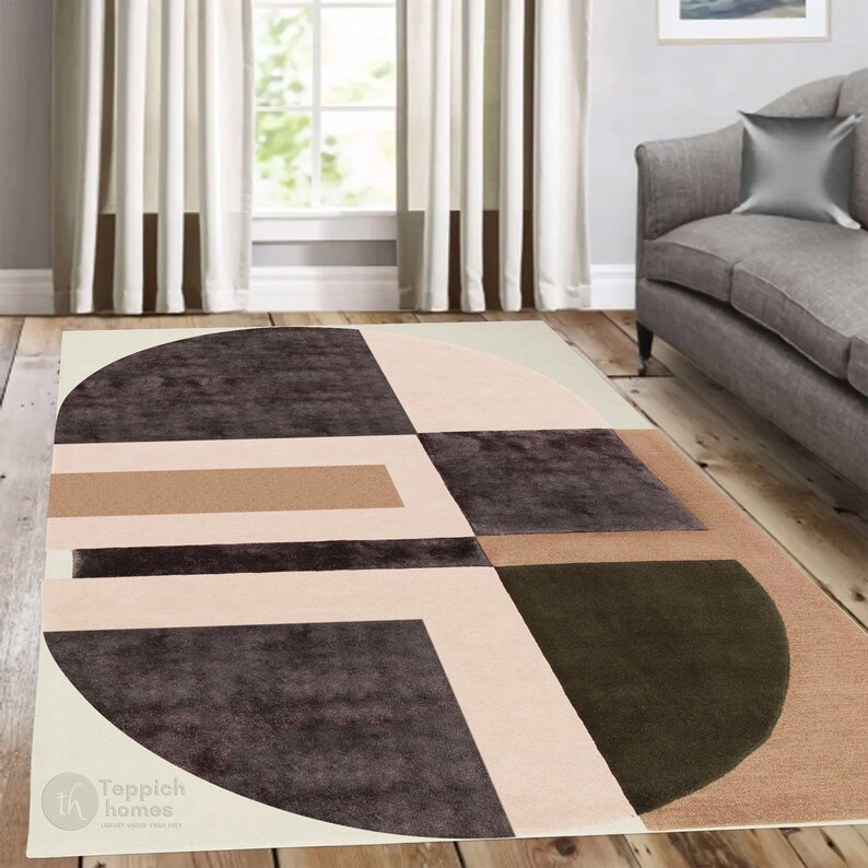 Viscose Area Rug | Hand Tufted | 5x7, 5x8, 6x8, 6x9 | Wool Carpet | Living Room | Bedroom | Contemporary Rug