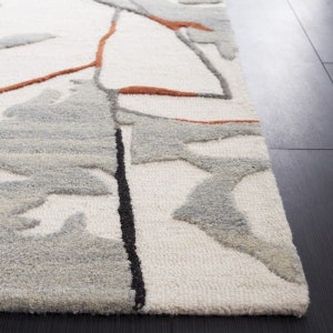 Wool Area Rug Handmade Rug Hand Tufted Carpet For Living, Bedroom Abstract Carpet 8x10, 8x11, 9x10, 9x12 image 2