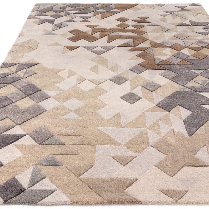 Wool Rug 10x14 Hand Tuft, Grey Wool Rug, Modern Floor Carpet,  5x7, 5x8, 8x10, 8x11, Living, Bedroom