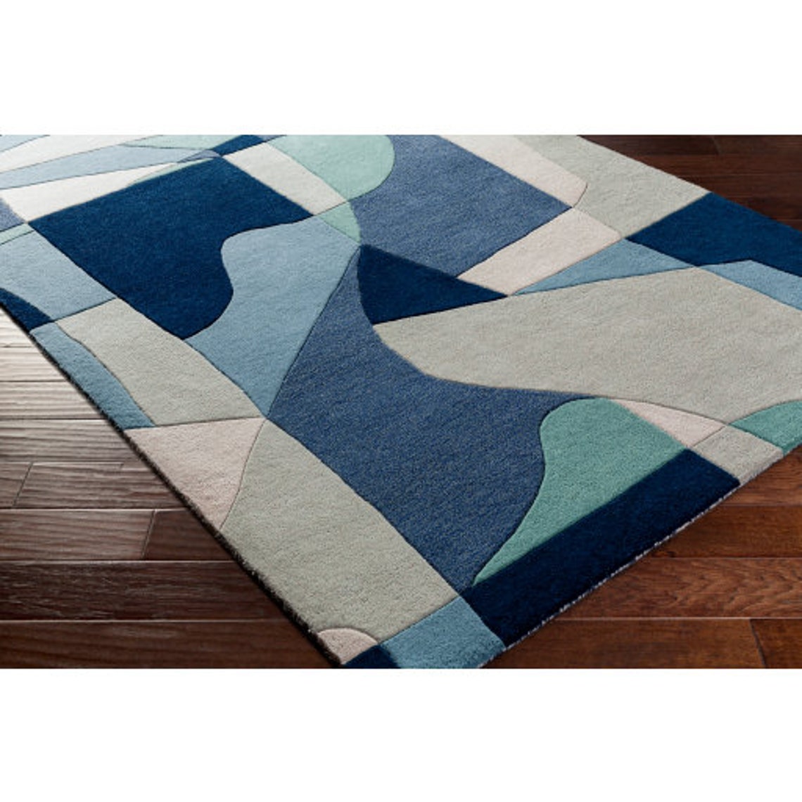 10x10 9x12 Blue Tufted Area Rug Blue Rug Juniper 5x8 8x10 8x11 Etsy