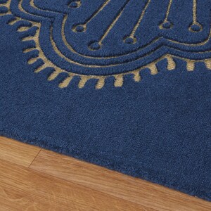 Rug For Living Room 8x10, 8x11, 9x10, 9x12 Hand Tufted Blue Wool Rug Bedroom Contemporary Carpet image 5