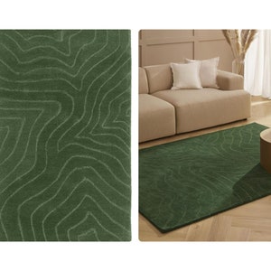 Emerald Green Rug | Hand Tufted | 4x6, 5x7, 5x8, 6x9 | Area Rugs | Living Room | Wool