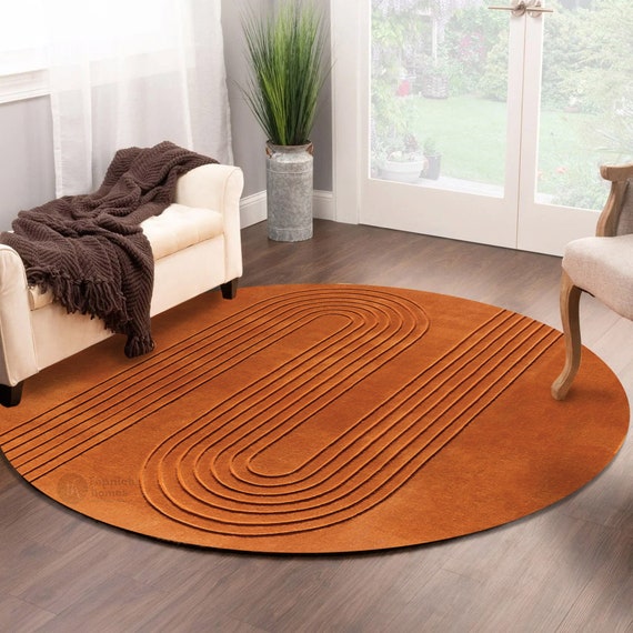 Terracotta Rug 8x8 Wool 6x6 Rugs Rust Rugs 5x5 Round Rugs Living