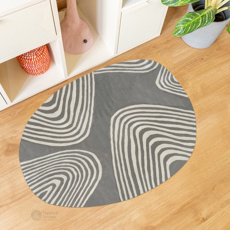 Oval Rug | Oval Hand Tufted | Grey Color | Living Room Rugs, 7x10, 8x10, 8x11, 5x7 | Wool Area Carpet | Hand Tufted