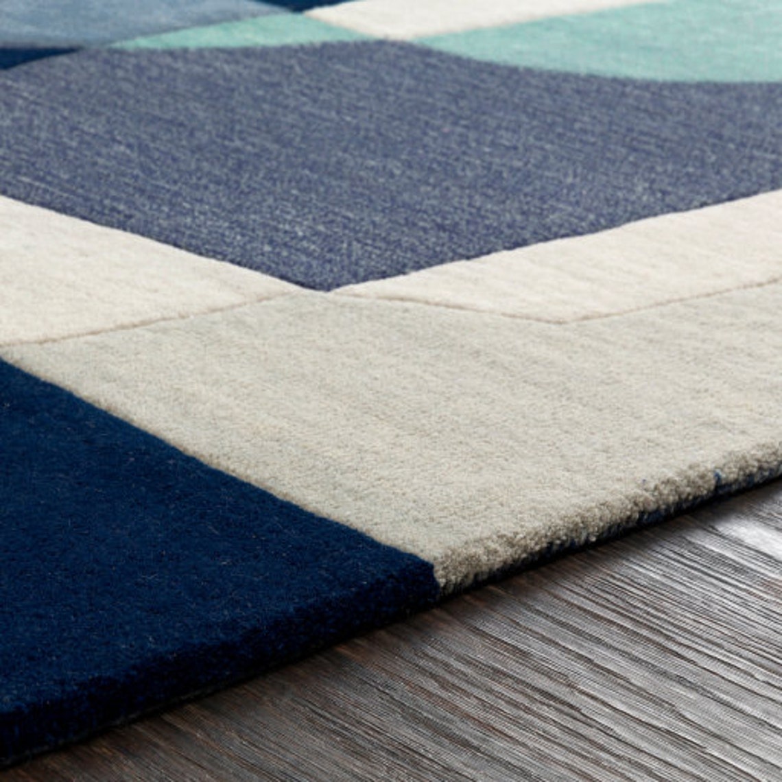 10x10 9x12 Blue Tufted Area Rug Blue Rug Juniper 5x8 8x10 8x11 Etsy