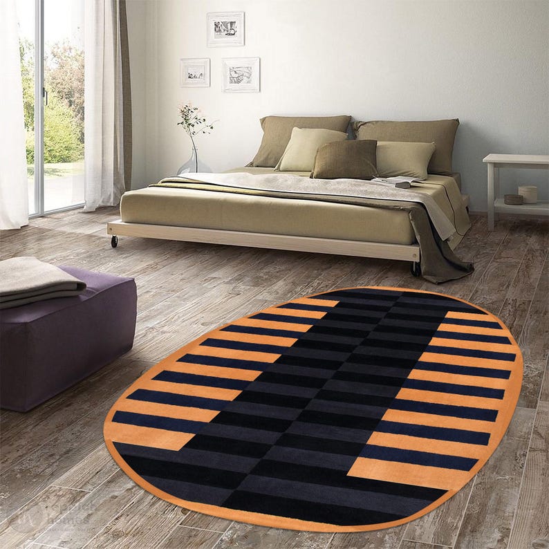 Oval Area Rug , Wool Tufte Rug, 5x7, 5x8, 6x8, 6x9, 7x10, Oval Hand