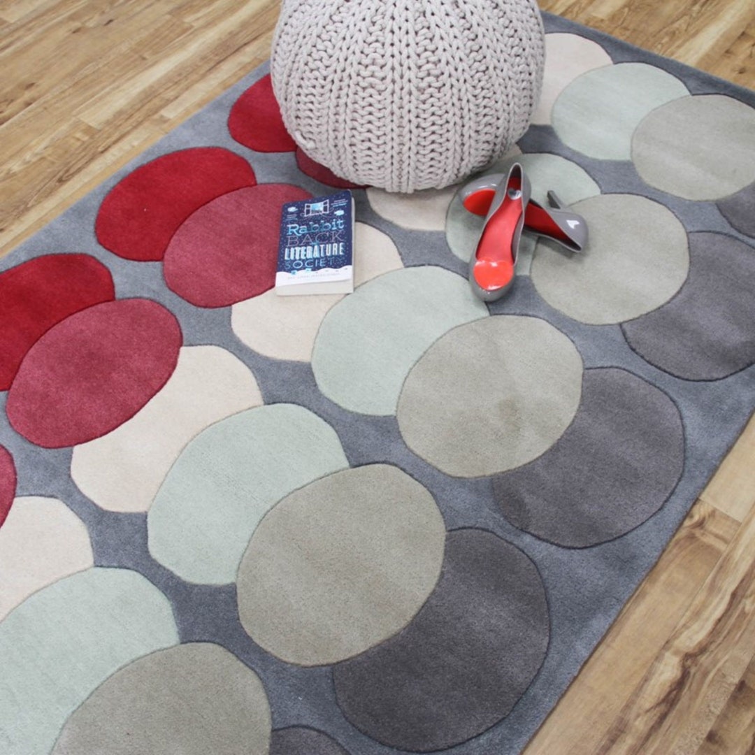 Hand Tufted Circle Mid-century Modern Rug Designer Rug Woolen Carpet ...