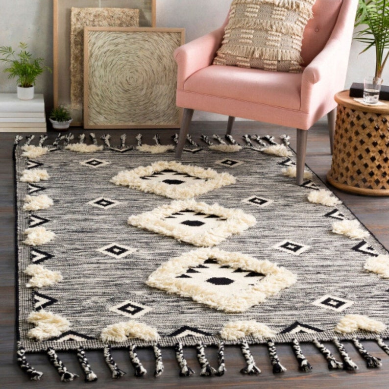 8x10, 8x11 | Hand Woven Rug | Moroccan Carpet | 9x13, 10x14 | Modern Floor Rug | Handmade | Woven Wool Carpet | 10x13