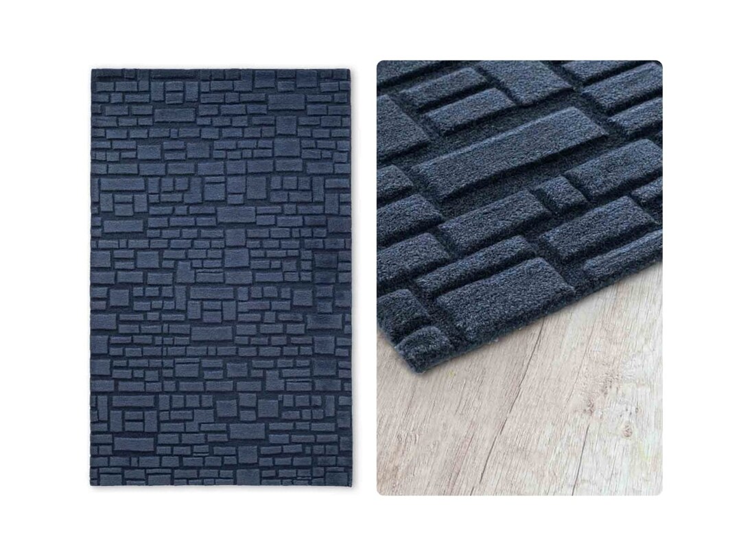 Navy Blue Rugs 10x14 Tufted Wool Rug 9x12 Rugs 5x8 Wool Etsy