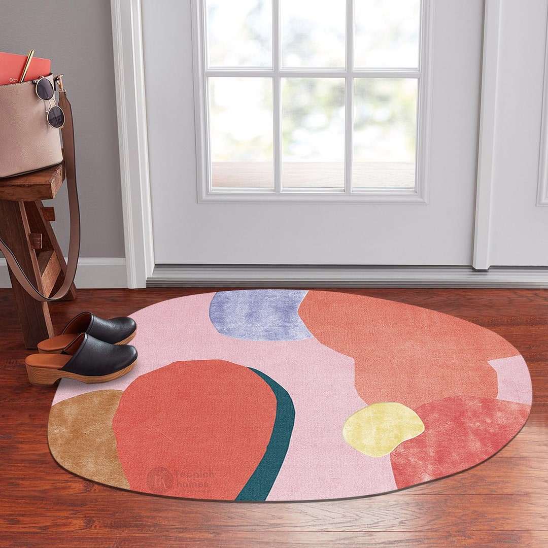 Pink Tufted Rugs Oval Rugs 6x9 Area Rugs 8x10 Oval Tufted Etsy