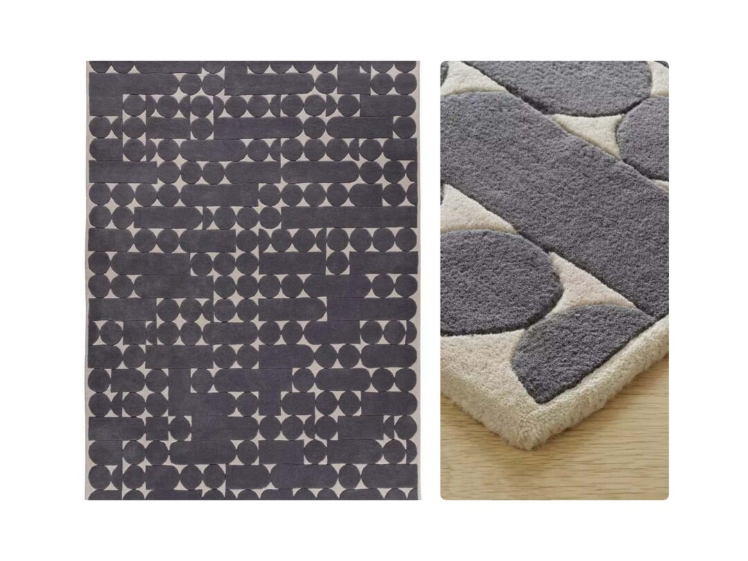 Dark Grey Area Rugs Tufted 9x12 Rugs 12x15 Bedroom Rugs Wool 8x10 Rugs