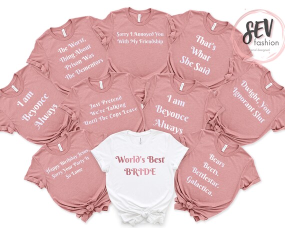 Bridesmaid Matching Shirt Office Theme 