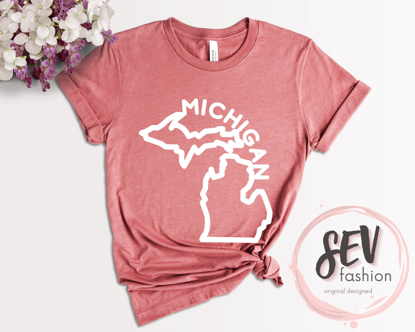 Michigan State Map T-shirt Michigan Travel Souvenir T-shirt | Etsy
