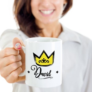 Personalized His and Hers Mugs - King and Queen Couple Set, Custom Name Mug, Anniversary Gift for Husband & Wife, Valentine&#39;s Day