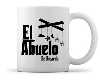 Taza de El Abuelo - Regalo personalizado para abuelo español, taza de café con nombre personalizado, regalo para abuelos primerizos, divertida parodia del Padrino
