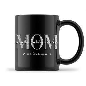 Personalized Mom Mug, Custom Name Coffee Cup, Mother's Day Gift from Kids, Birthday Gift for Mom