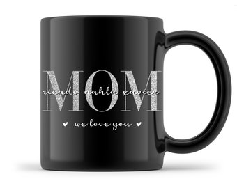 Personalized Mom Mug, Custom Name Coffee Cup, Mother's Day Gift from Kids, Birthday Gift for Mom