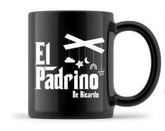 Taza El Padrino - Taza de Café Personalizada del Padrino, Regalo con Nombre Personalizado, Regalo de Bautismo, Regalo para el Día del Padre