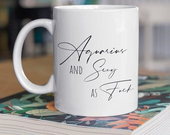 Aquarius Birthday Gift, Zodiac Gift, Gift for him, Gift for her, Aquarius Coffee Mug, Zodiac Coffee Mug, Astrology Mug