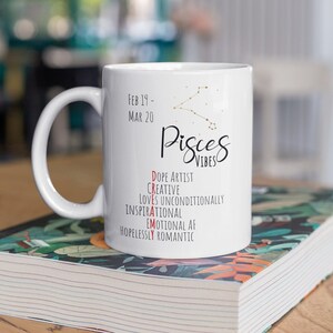 Pisces Coffee Mug, Zodiac Gift, Astrology Mug, Pisces Season, Zodiac Mug, Birthday Gift, Gift for Her, Zodiac