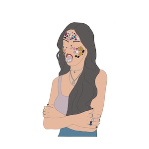 Olivia Rodrigo Sour Album Faceless Digital Illustration