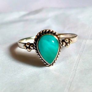 Larimar Ring, 925 Silver Ring, Handmade Ring, Gemstone Ring, Larimar Jewelry, Boho Ring, Silver Band, Designer Band, Gift For Her
