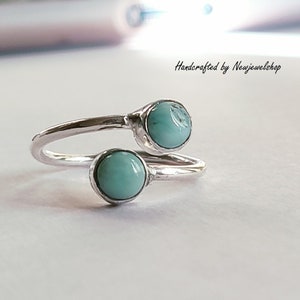 Larimar Ring, Handmade Ring, Gemstone Ring, Statement Ring, Boho Ring, 925 Silver Ring, Handmade Ring Band Ring, Women Ring, Gift For Her