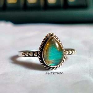 Natural Labradorite Ring, 925 Silver Ring, Handmade Ring, Gemstone Ring, Labradorite Jewelry, Designer Ring, Women Ring, Gift For Her