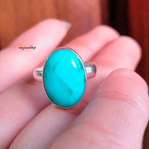Larimar Ring, Handmade Ring, Gemstone Ring, Statement Ring, Boho Ring, 925 Silver Ring, Handmade Ring Band Ring, Women Ring, Gift For Her