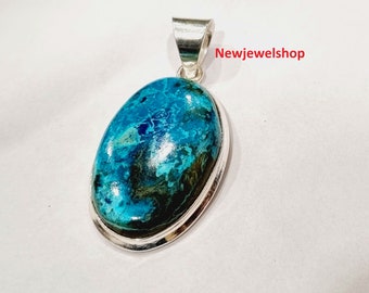 Colgante de shetukita auténtica, piedra, plata 925, colgante llamativo, colgante de piedra preciosa, colgante hecho a mano, colgante para mujer, colgante bohemio, regalo para ella.
