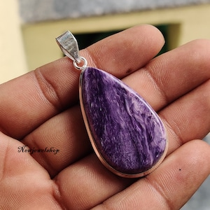 Charoite Pendant,  925 Silver Pendant, Statement Pendant, Gemstone Pendant, Handmade Pendant, Women Pendant, Boho Pendant, Gift For Her