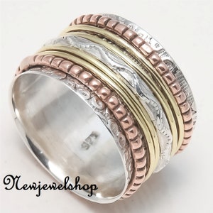 Spinner Ring, Anxiety Ring, Worry Ring, 925 Silver Ring, Thumb Ring, Boho Ring, Texture Ring, Band Ring, Women Ring, Gift For Her Ring