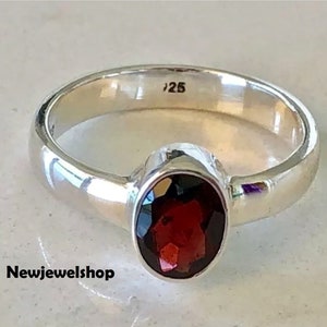 Garnet Ring, 925 Silver Ring, Silver Ring, Statement Ring, Handmade Ring, Gemstone  Ring, Boho Ring, Garnet Stone Ring, Women Ring, Gift