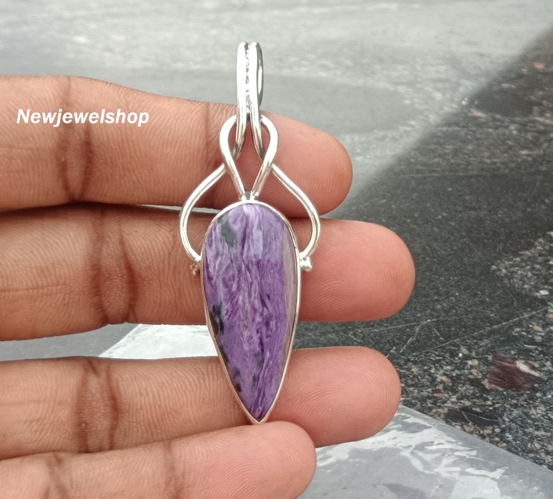 Charoite Pendant, 925 Silver Pendant, Festival Items, Handmade Pendant, Meditation Pendant, Amazing Items, Confidence, Wealth, Success, image 5