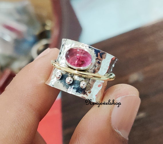 Ruby Ring Spinner Ring 925 Sterling Silver Meditation Ring