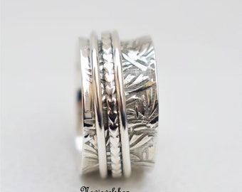 Sterling Silver Spinner Ring-Spinner Meditation Ring-Handmade Silver Ring-925 Sterling Silver Ring-Silver Spinner Ring-Thumb Ring