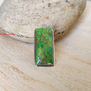 Green Copper Turquoise, Rectangle Stone,Pure Silver Ring,Hammered Ring, Astrological Ring, Boho Ring, Gift For Her,Empowerment Ring, Dainty