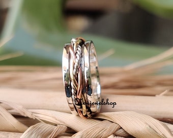 Anillos De Bola De Plata Antitrés Y Ansiedad 925 Para Mujer Y