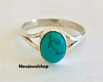 Anillo de turquesa, anillo de plata 925, anillo de plata, anillo llamativo, anillo hecho a mano, anillo de piedras preciosas, anillo bohemio, anillo de plata, anillo de mujer, regalo