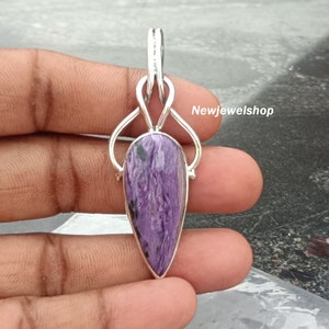 Charoite Pendant, 925 Silver Pendant, Festival Items, Handmade Pendant, Meditation Pendant, Amazing Items, Confidence, Wealth, Success, image 9