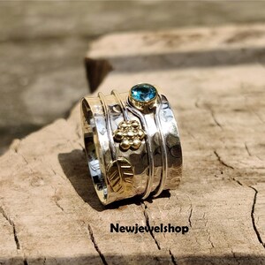 Blue Topaz Ring,925 Silver Ring, Promise Ring,Boho Ring, Handmade Ring, Gemstone  Ring,Band Ring, Engagement  Ring, Women Ring, Gift For Her
