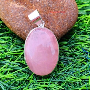 Genuine Rose Quartz Pendant,Pure Silver Items,Handmade Jewelry, Wedding Items, Amazing , Occasion, Princess , Gift For Her Lovely, Birthday.