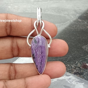 Charoite Pendant, 925 Silver Pendant, Festival Items, Handmade Pendant, Meditation Pendant, Amazing Items, Confidence, Wealth, Success, image 7