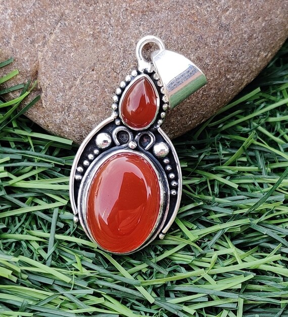 Sterling silver carnelian necklace sale