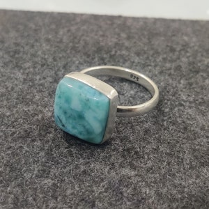 Larimar Ring, 925 Silver Ring, Gemstone Ring, Larimar Band Ring,  Handmade Ring, Larimar Jewelry, Women Ring, Perfect Ring For Gift