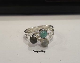 Moonstone Ring, Larimar Ring, Labradorite Ring, Spinner Ring, 925 Silver Ring, Gemstone Ring, Meditation Ring,  Women Ring, Gift For Her