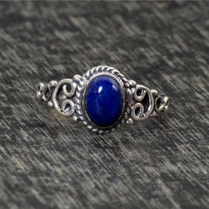 Lapis Lazuli Ring, 925 Sterling Silver, Oval Lapis Ring, Gemstone Ring, Women Rings, Blue Lapis Ring, Lapis Ring, Handmade Ring, Gift Ring