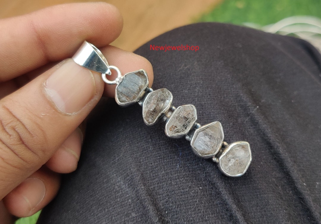 Genuine Herkimer Stone,herkimer Diamond,pure Silver Pendant, Crystal Diamond, Beautiful Pendant