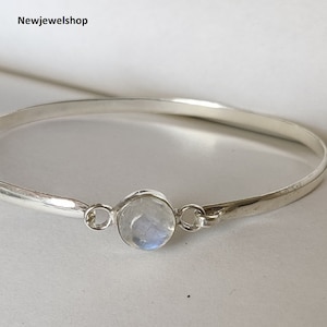 Moonstone Bangle, Princess Bangle,925 Silver Bangle, Natural Moonstone, Statement Bangle, Handmade Bangle, Moonstone Bracelet,Water Color,
