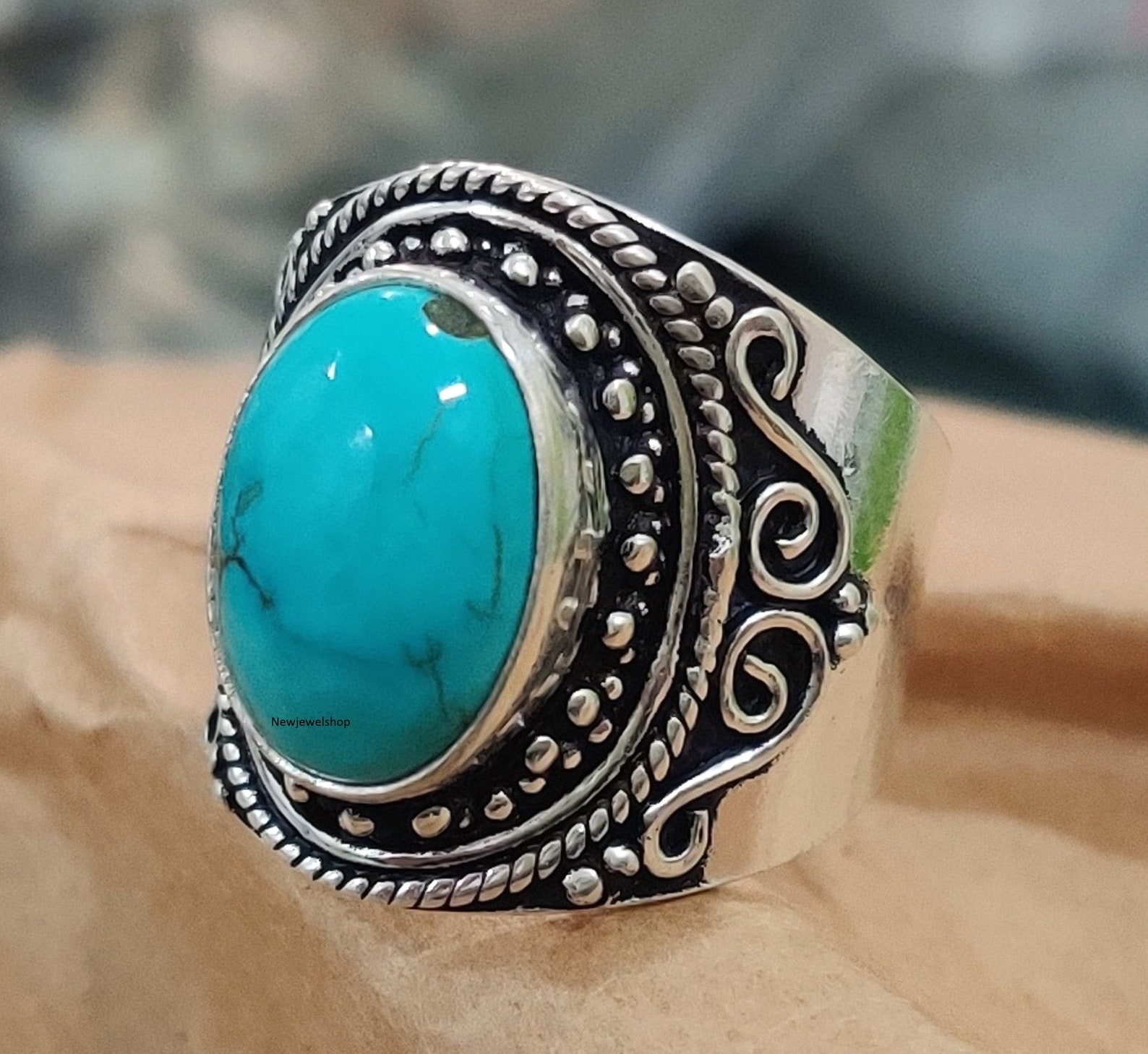 Trkis Stein Ring